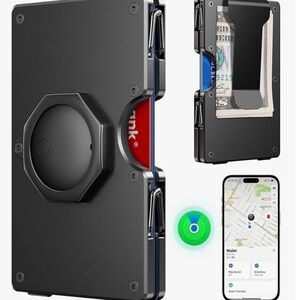 Wallet for men -air tag metal wallet work with apple find my(IOS only)